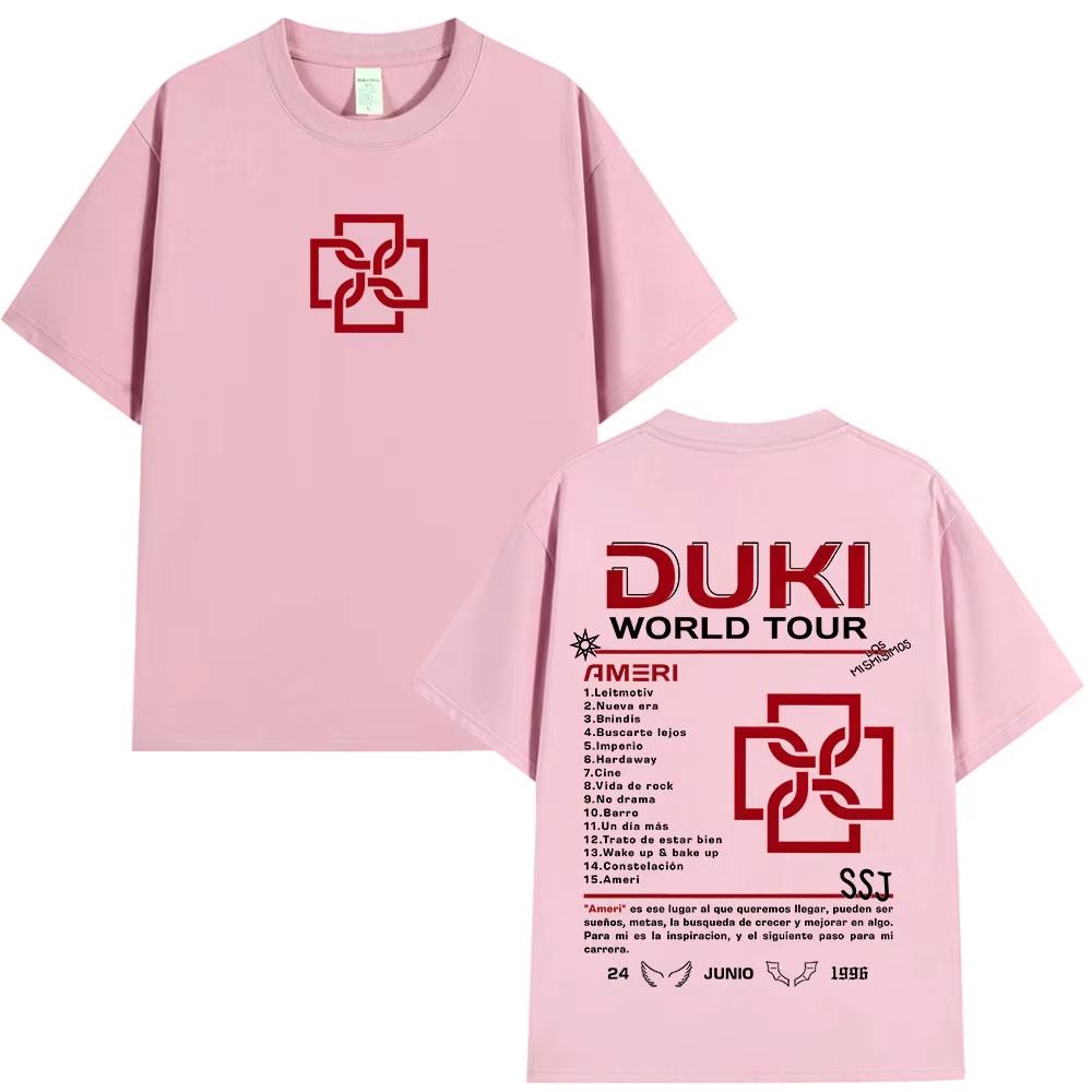 Rapper Duki Ameri World Tour T Shirts Mens Women Fashion Hip Hop Vintage Tshirt Pure Cotton Casual Short Sleeve Top