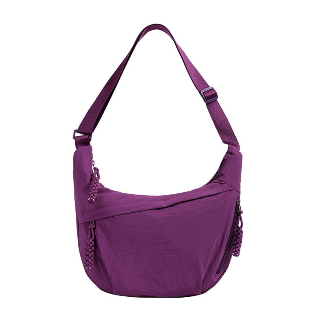 Versatile Canvas Crossbody Bags Large Capacity Lightweight Sports Hobos Bag Solid Color Korean Simplified Shoulder Bag Women