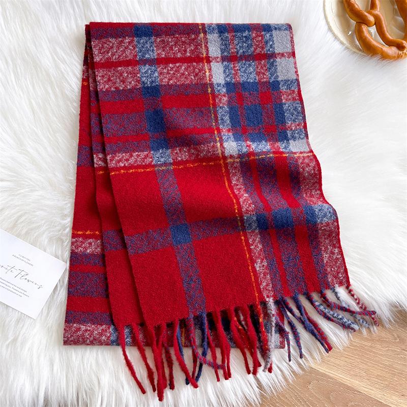 Autumn Cashmere Imitation Plaid Pashmina Tassel Scarf Men Women Thicken Warm Scarves Wraps Shawl Poncho Stole 30*180cm