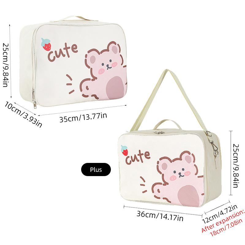 Cartoon Travel Bag Large-capacity Cosmetic Clothing Storage Bag Cute Cartoon Printing Wear-resistant Portable Outdoor Travel Bag
