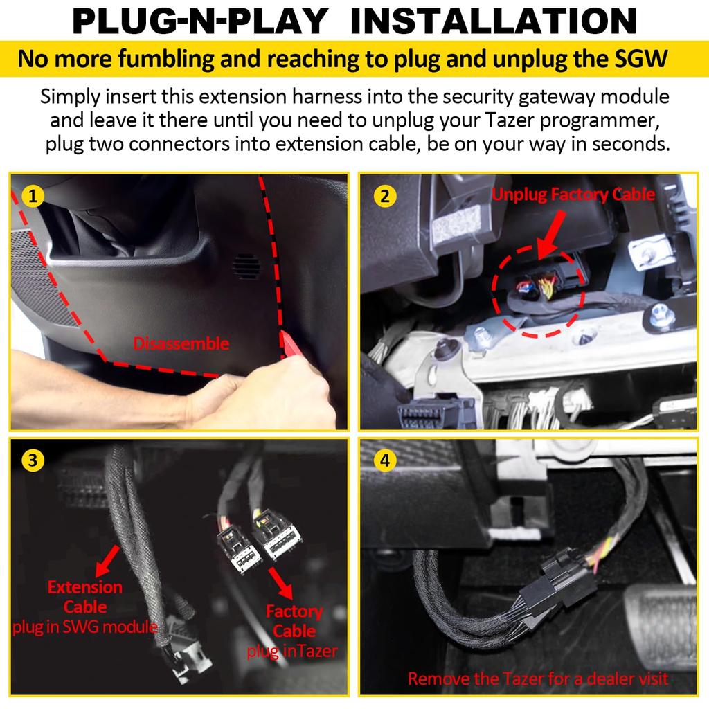 SGW Extension Cable for Tazer DT, JL Mini/Lite | Plug and Play 12 8