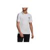 Adidas Pure Color Striped Logo Print Short Sleeve T-Shirt Men Tops White GK9431
