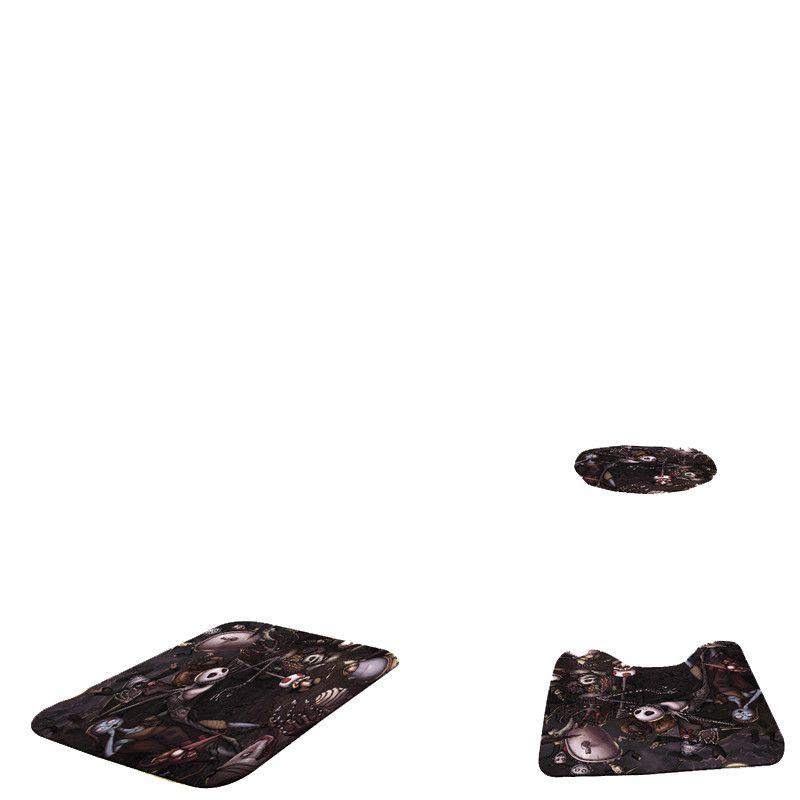 Zestaw Łazienkowy Miasteczko Halloween Z Wysokiej Jakości Zasłoną Prysznicową I Matami