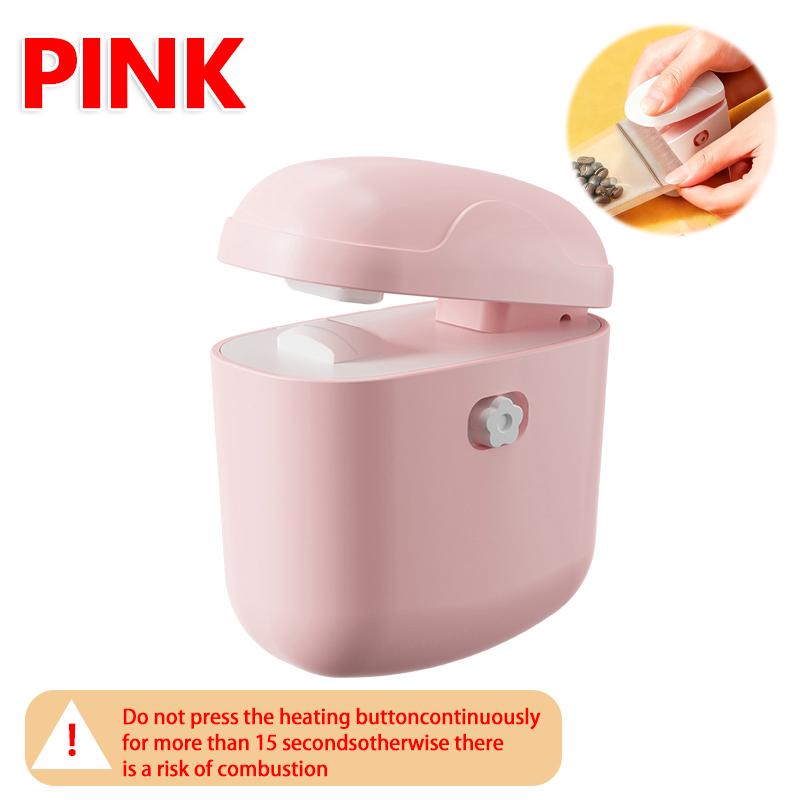 

Mini Sealing Machine Portable Handheld Easy Press Food Bag Sealer for Kitchen Home Use Snack Freshness Preservation Tool розовый