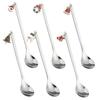 Snowman Coffee Spoon Set Stainless Steel Dessert Spoons New Christmas Teaspoons  Holiday Decoration