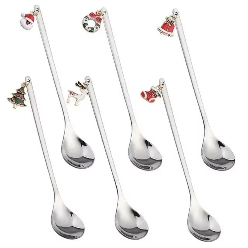 Snowman Coffee Spoon Set Stainless Steel Dessert Spoons New Christmas Teaspoons Holiday Decoration