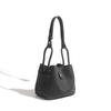 Genuine Leather Women's Soft Bucket Bag - Unique Style & Solid Color Handbag