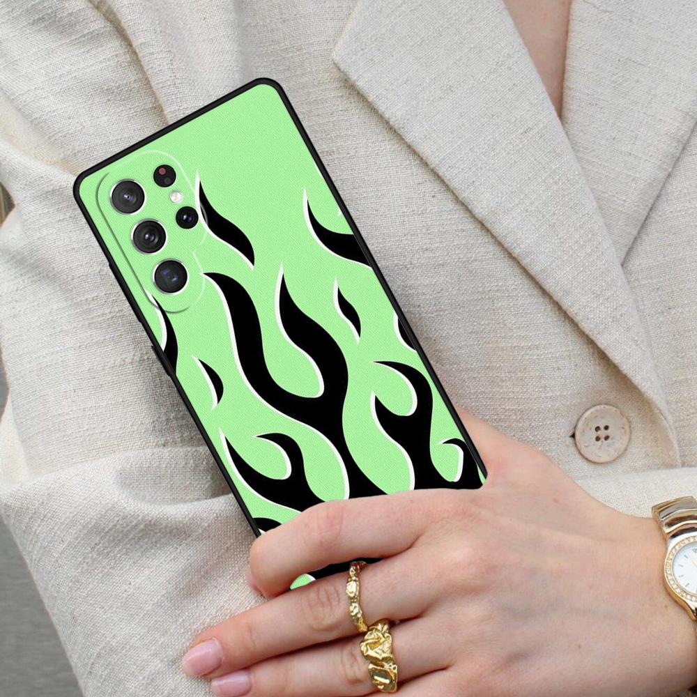 Fashion Design Flame Pattern Cell Phone Case for Samsung Galaxy S26 Ultra S25 S24 S23 S22 S21 S20 Note10 Cover
