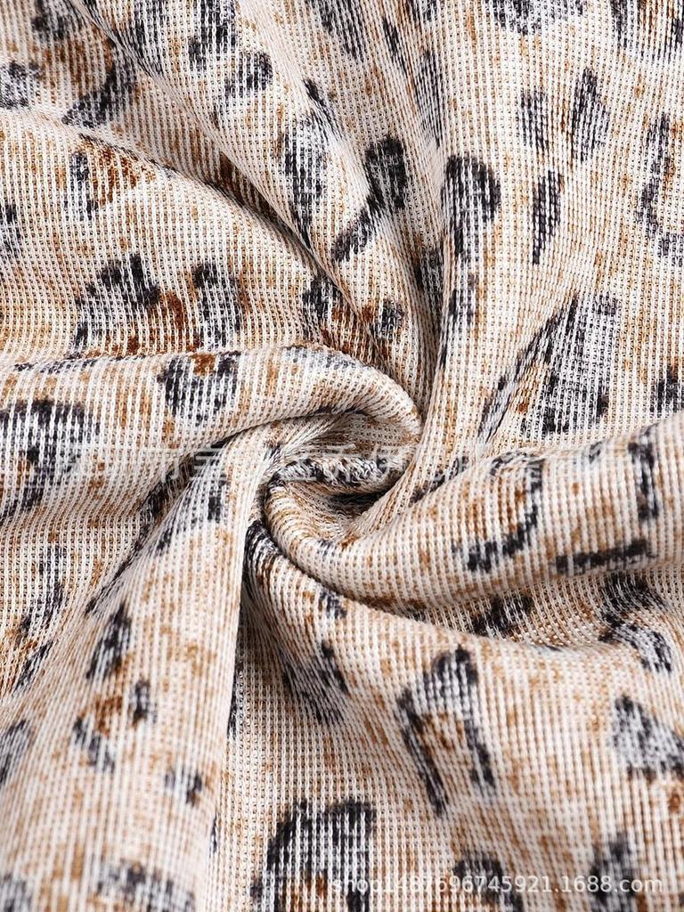 Giacca Gilet da Donna Autunno Nuovo Larga con Zip Stampa Leopardo in Ecopelliccia