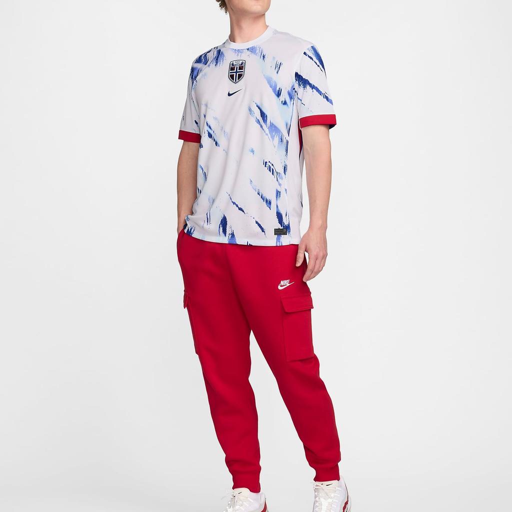 Nike Norway 2024/25 Stadium Away Tie-Dye Design Casual Crew Neck Short Sleeve Football Shirt Men Tops White FZ0161-100