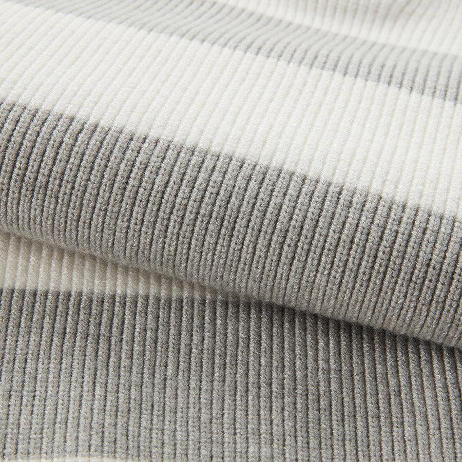 STCO Bold Stripe Open Collar Knit Gray (Oversized)_Sktva73Omg