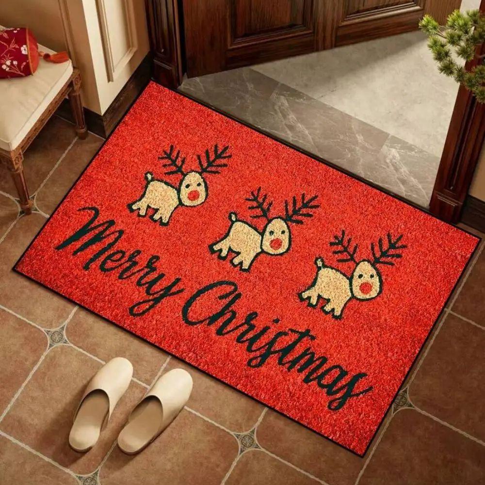 

VIKAMA Рождественский Олень Приветственный Коврик для Пола Противоскользящий Коврик для Пола в Спальню Ковер для Внутренней и Наружной Зоны Рождественское Украшение для Дома 40x60cm 16x24inch