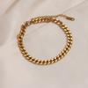 2025 Trendy Miami Cuban Chain Anklets 18K Gold Plated Punk Different Width Waterproof Anklets for Women Jewelry Accessories