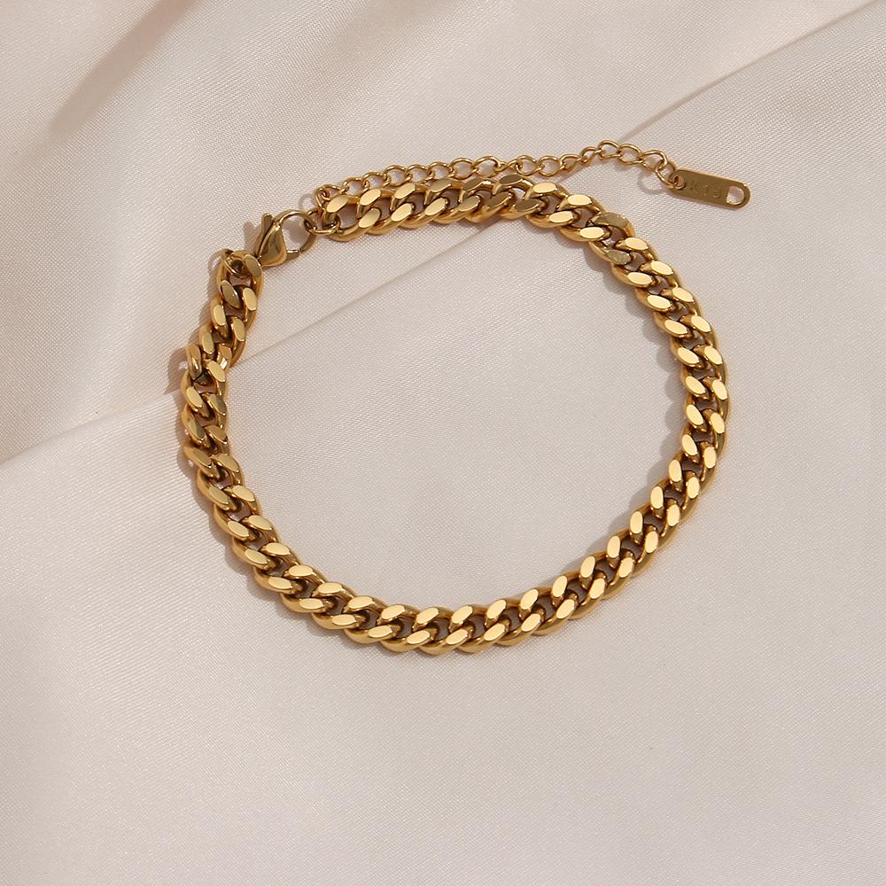 2026 Trendy Miami Cuban Chain Anklets 18K Gold Plated Punk Different Width Waterproof Anklets for Women Jewelry Accessories