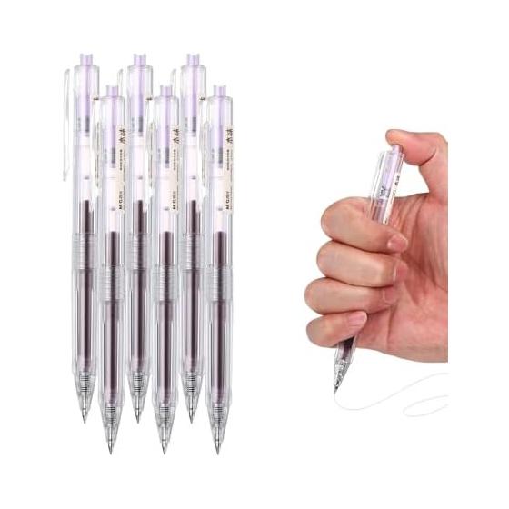 PATIKIL 0.5mm Gel Pens, 6 Pack, Retractable, Purple Gel Ink, Medium Point, Rollerball Pens, Smooth Writing, Quick Dry, for Notebooks and Office