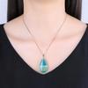 [COAI] COAI Line Green Agate Teardrop 925 Silver Necklace