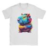 Capybara Gamer Funny Video Games Capybara TShirts for Men  Vintage  Cotton Tees Round Neck Short Sleeve T Shirts XL Tops