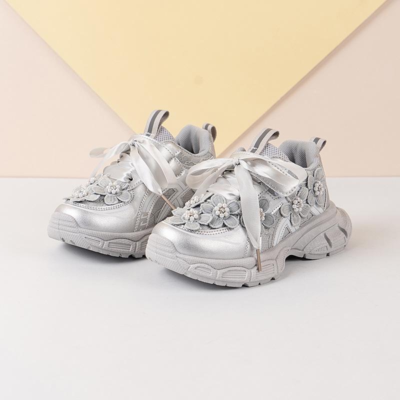 Girls' Dad Shoes 2025 Autumn New Fashion Children's Sports Shoes Medium and Older Children's Soft-soled Running Shoes Foreign Trade