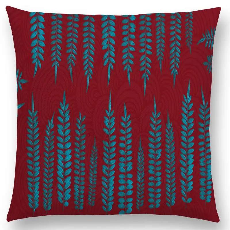 Home Decor Floral &amp; Leafy Patterns Pillow Covers Pattern Cushion Cover Suitable For Sofa Bedroom Car Pillow Cover
