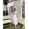 2026 French Sweet Doll Short-Sleeve Dress: Summer Student Aesthetic Slim Waist Skirt