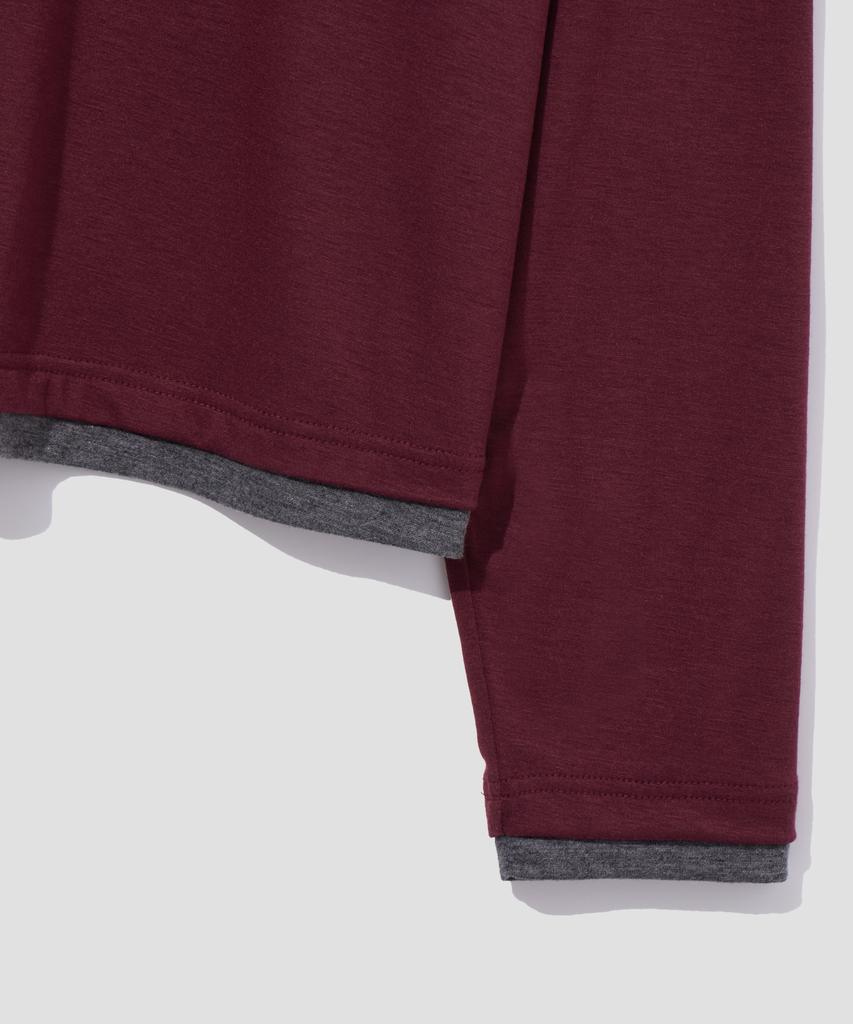 AGOD Soft Layered Long Sleeve [Burgundy]