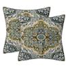 Set Of 2 Bohemian  Pattern Throw Pillow Case 18x18inch Soft Pillowcover for Indoor and Outdoor Use