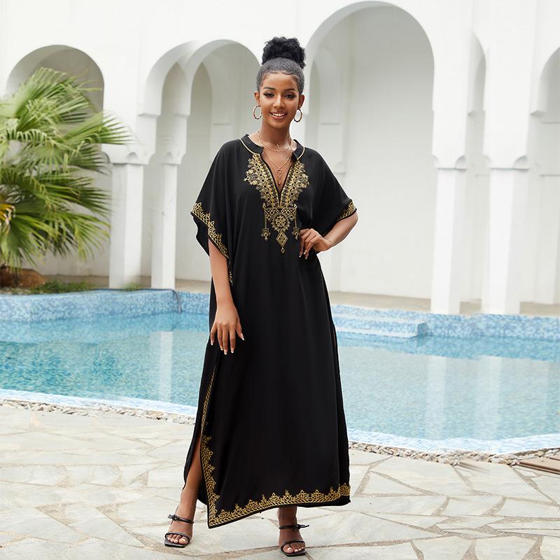 EDOLYNSA 2024 Bohemian Black V Neck Bikini Cover-ups Long Tunic Sexy Kaftan Dress Women Plus Size Beach Wear Swim Suit Cover Up Q1545 Buy cheaply on Joom EDOLYNSA 2024 Bohemian Black V Neck Bikini Cover-ups Long Tunic Sexy Kaftan Dress Women Plus Size Beach Wear Swim Suit Cover Up Q1545 Buy cheaply on Joom