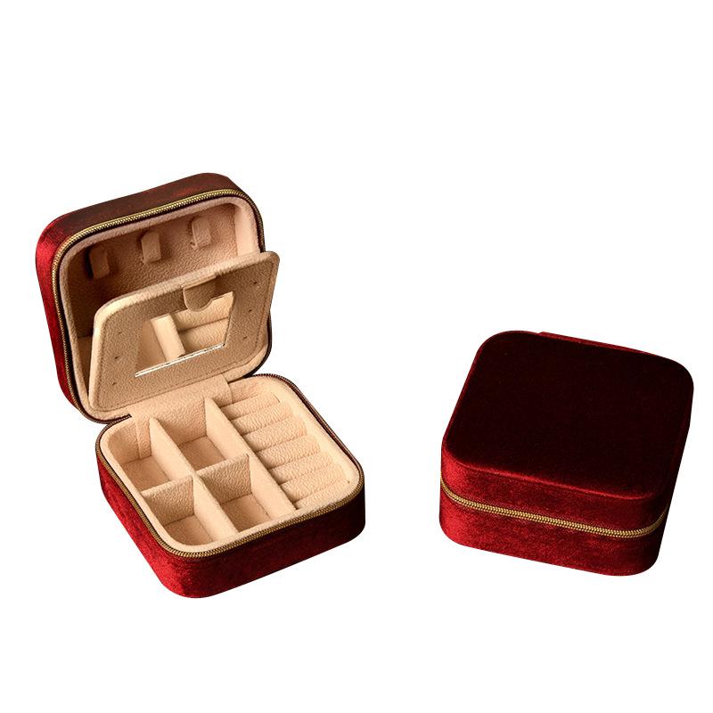 INS Round Mini Travel Jewelry Gift Box: Compact Ring Storage Case