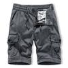Summer Cotton Cargo Shorts Mens Classic Style Multi-Pocket Casual Shorts Pants Elastic Waist Jogger Shotrs Man