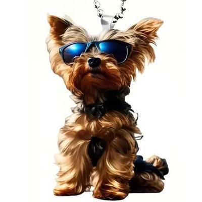 Swing Dog - Adorno Colgante para Coche, Adorno para Coche de Perro, Colgante para Espejo Retrovisor de Coche con Figura, 2D