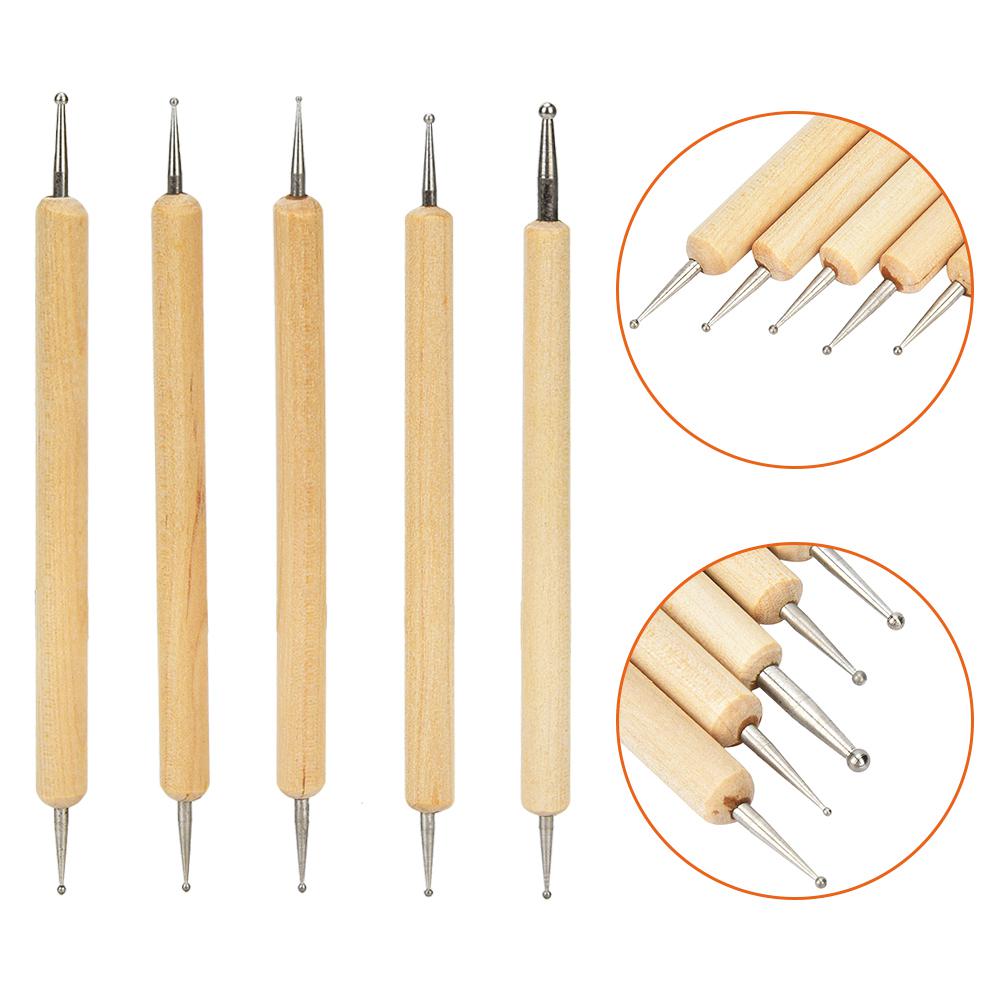 8Pcs DIY HandMade Leather Craft Carving Stylus Tool Spoon Double Head Point Drill Pen Kit Set