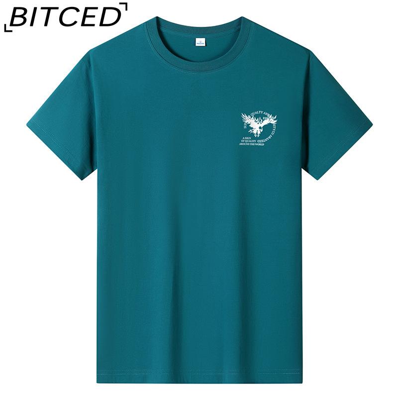 BITCED Хлопковая футболка с коротким рукавом, мужская модная свободная рубашка с половиной рукава, сострадательная рубашка с принтом