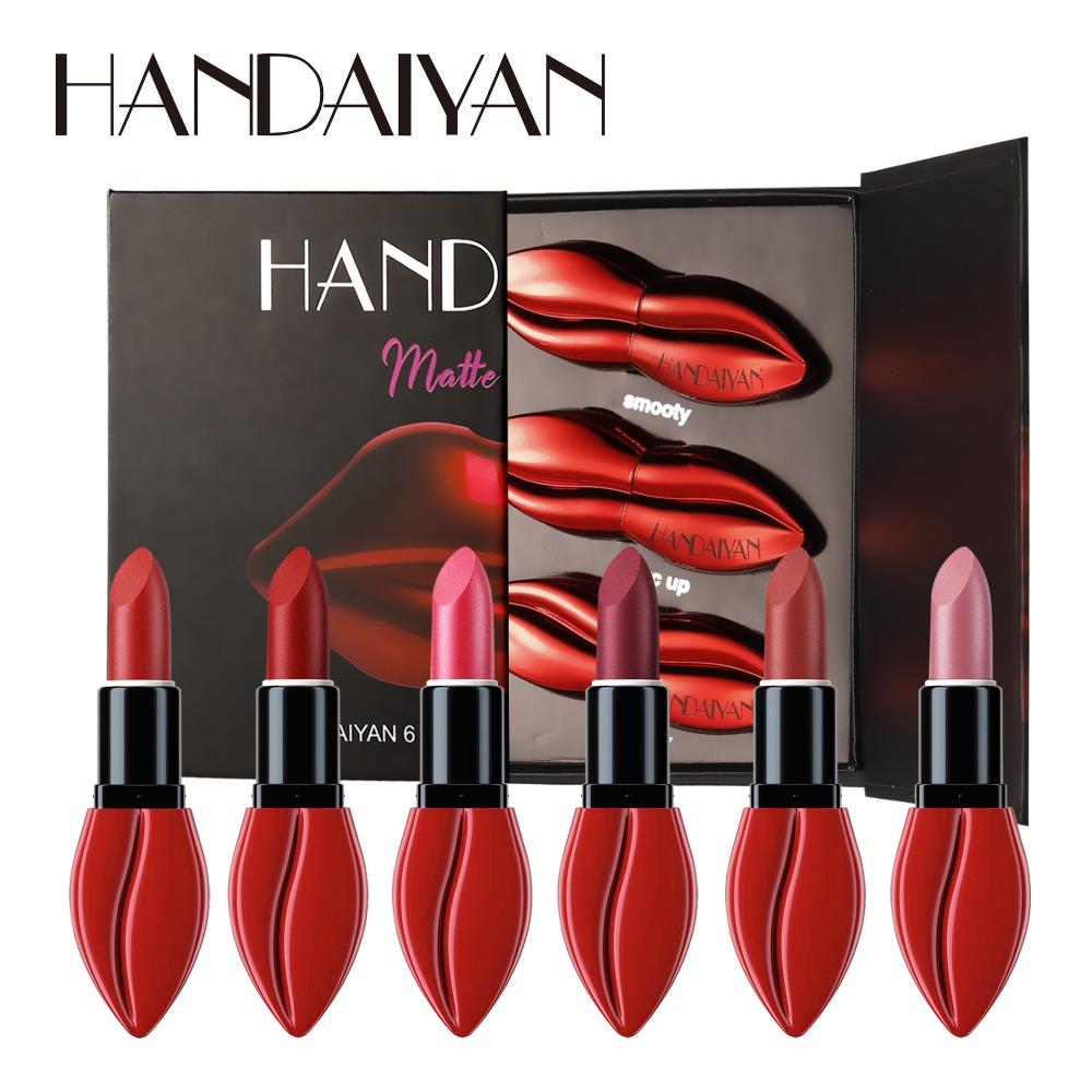 

HANDAIYAN Mattic Lipstick Is Maklik Te Kleuren, Kleuren Mist, Lippenstift Lip-type Читать 6pcs