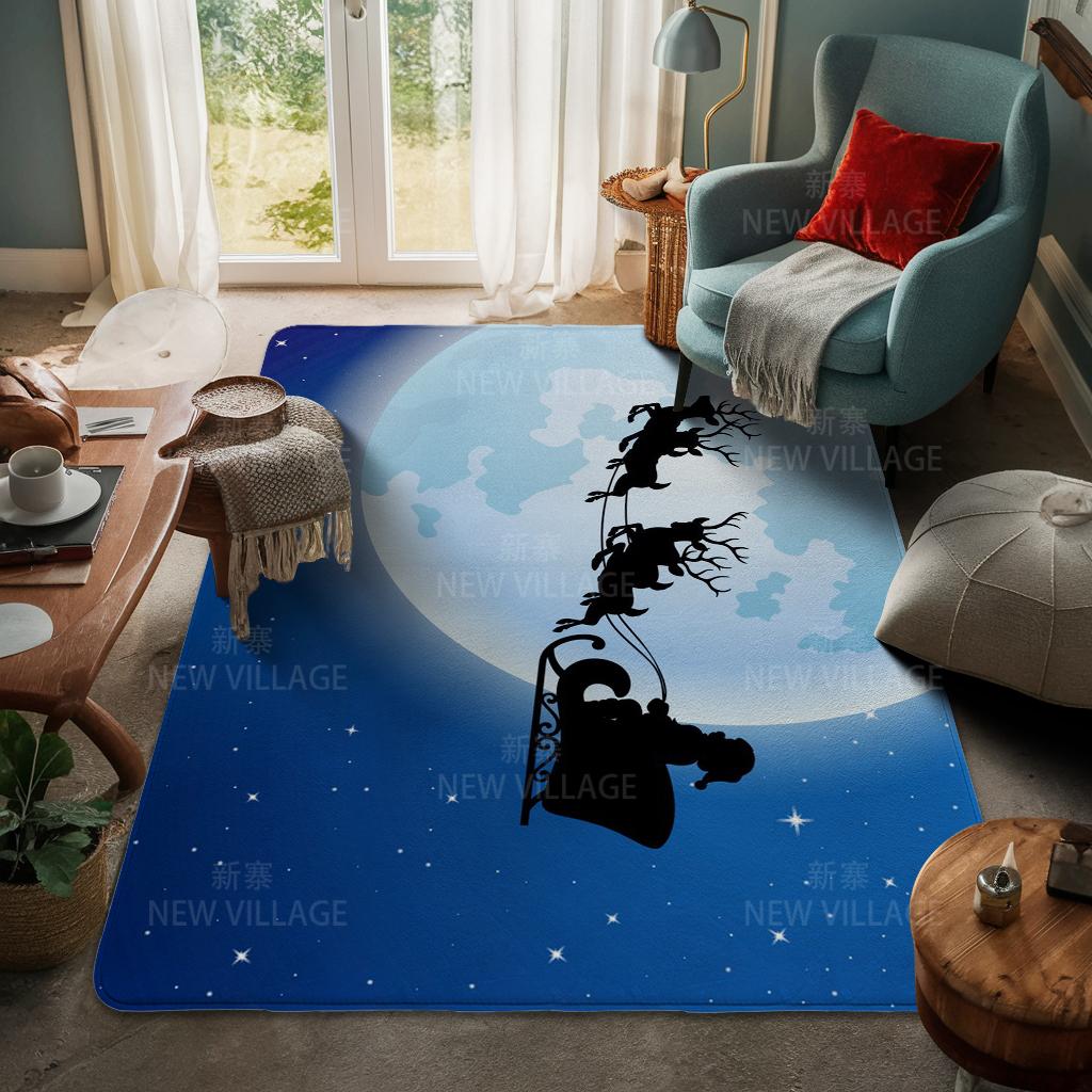 House Entrance Carpet Home Door Mat Living Room Bath Foot Bathroom Non-slip Water Absorption Rugs Bath Merry Christmas Winter