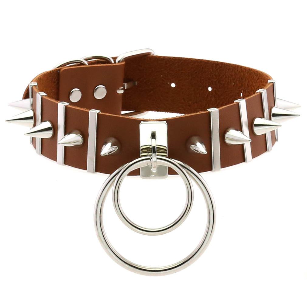 Big Spikes Choker Leather Collar  Metal Punk  Necklace  For Women Men Emo  Chocker Goth Jewelry Harajuku Accessories