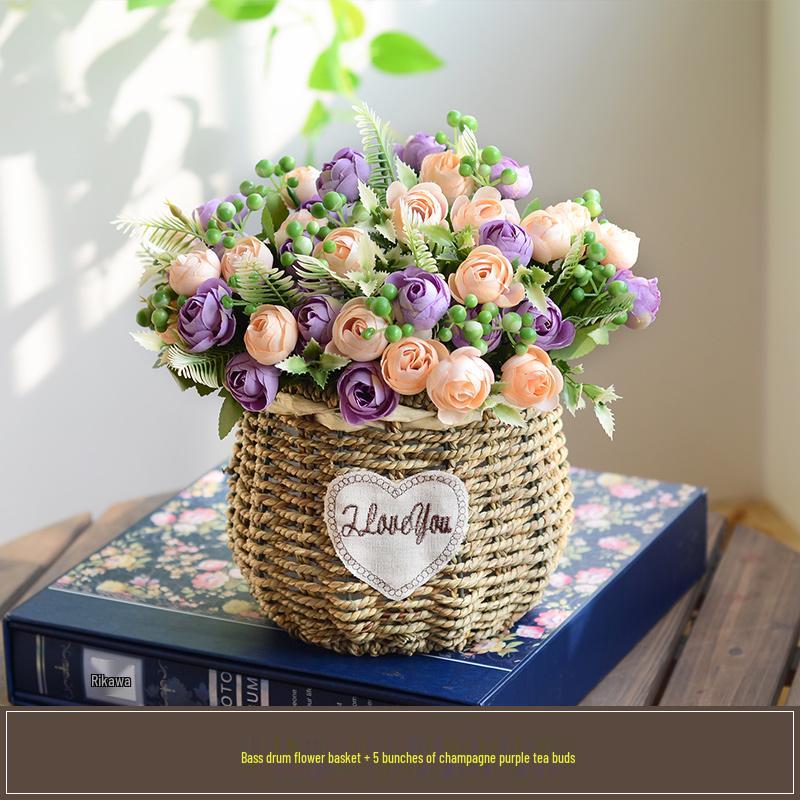 Handcrafted Willow Wicker Flower Basket for Dried Arrangements and Succulents