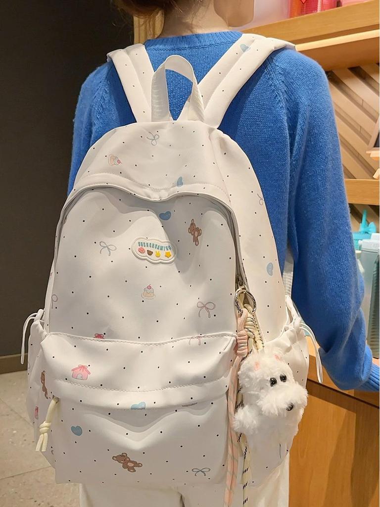 Sweet Girl Double Shoulder Backpack for Students - Cute, Large Capacity, Niche Design