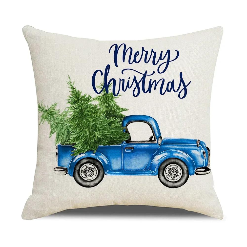 Xmas Cushion Cover Pillowcase Holiday Decor Christmas Pillow Covers Antler Bear Snowflake Christmas Tree Pillow Case