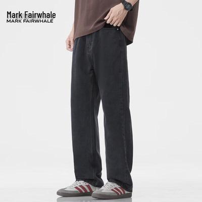 Mark Fairwhale Herren Schwarze Lockere Gerade Jeans