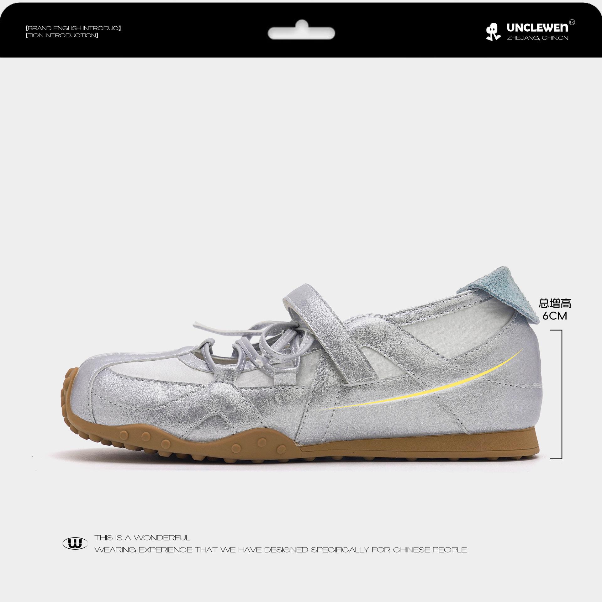 

New punk ballet 6cm height-increasing ballet training shoes women s 2025 summer new sandals platform Mary Jane single shoes 35 серебряный