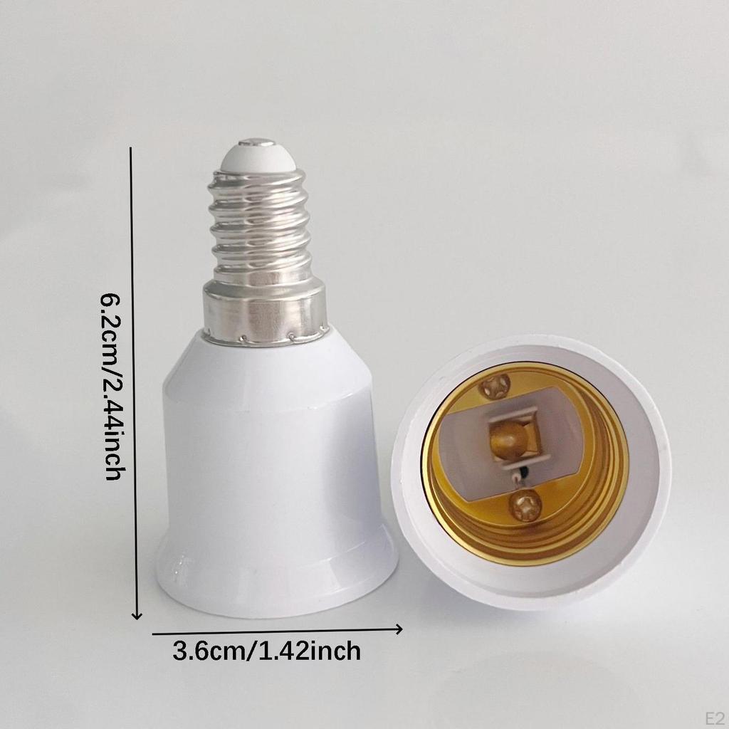 2Pcs E14 to E27 Converter Lamp Holder Easy Installation Lightweight Lighting Accessories