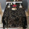 Pure Black Flower And Bird Pattern Lace Lace With Spikes Dining Table Cloth Modern Simple Household Indoor Coffee Table Cover Cloth