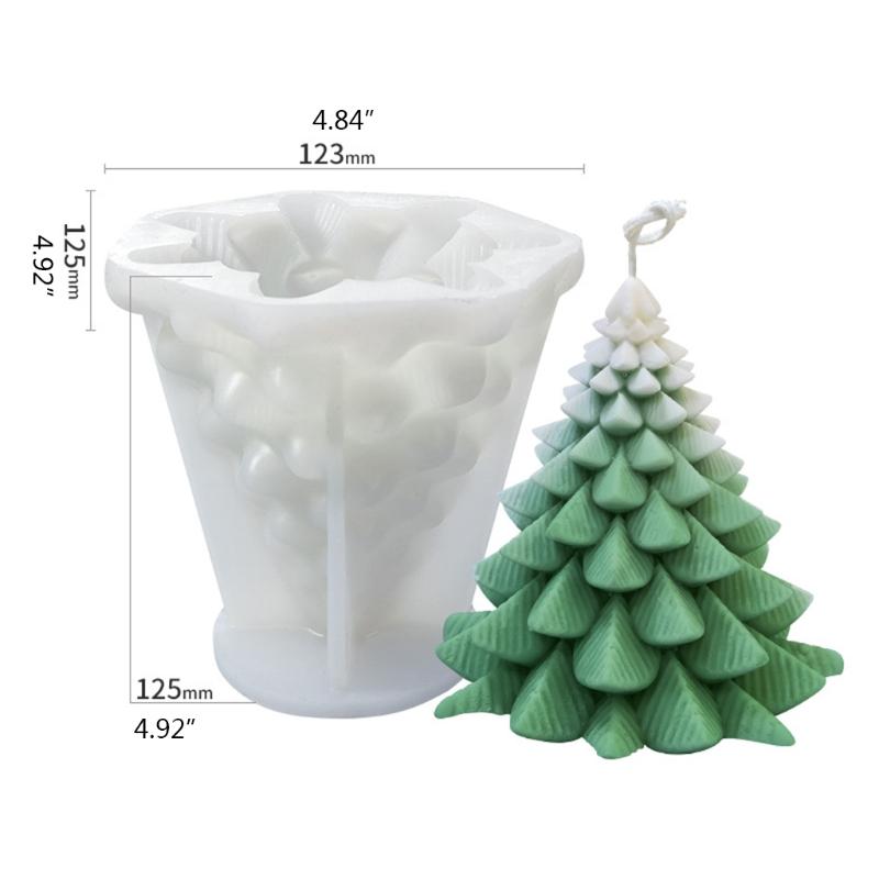 Luoye Christmas Tree 3D Candle Soap Mould DIY Candle Epoxy Mold Handmade Candles Aroma Wax Soap Molds for Decoration