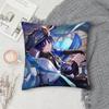 Genshin Impact Scaramouche Pillow Case Square DoubleSided Printing Sofa Cushion Cover Pillowcase Bedroom Bedside