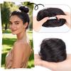 Cabelo sintético liso coques rabo de cavalo elástico cabelo falso com elásticos updo donut coque bagunçado pedaço de cabelo para mulheres