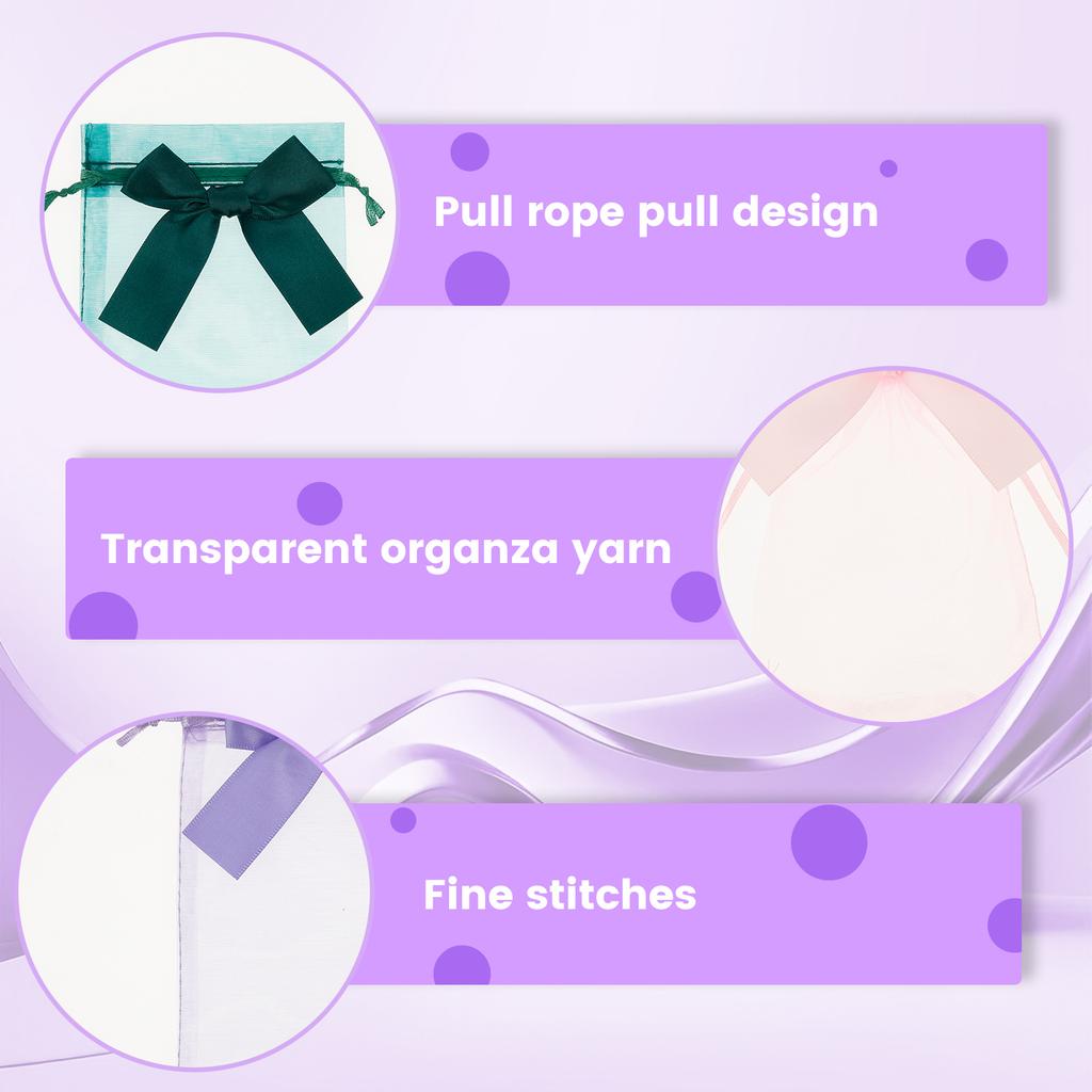 60Pcs Organza Bag Wedding Jewelry Packaging Drawstring Transparent Mesh Party Present Pouches Organza Gift Bag Wholesale