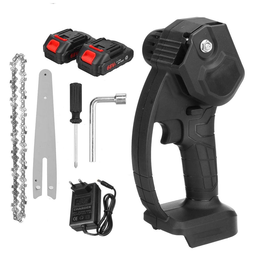 6 Inches One-handed Garden Logging Power Tool 3000W Mini Electric Chain Saw 98VF/68VF With 2Pcs Battery Woodworking Pruning ChainSaw