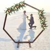 7.4ft Heptagonal Wedding Arch Frame for Ceremony Garden Party Indoor Outdoor 5kg Load-Bearing Capacity