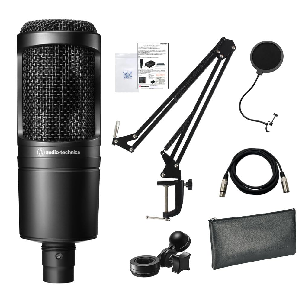 

AT2020 with desk arm stand and KLOTZ microphone audio-technica (set cable)...