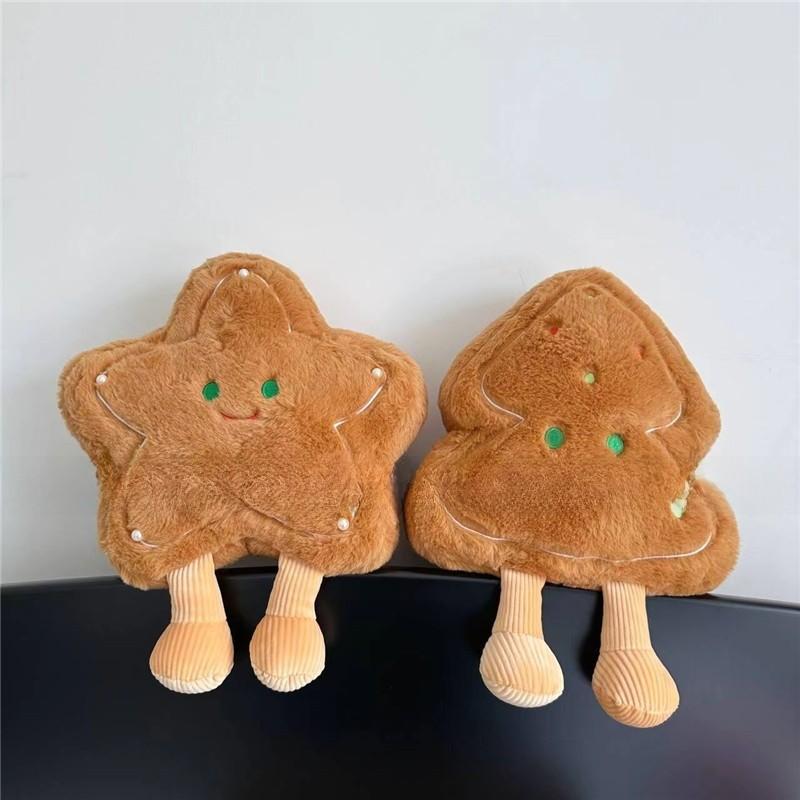 Tree Star Christmas Shaped Cookie Plush Toy Stuffed Doll Decoration Cartoon